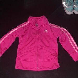 2T Hot & light pink adidas zip up jacket